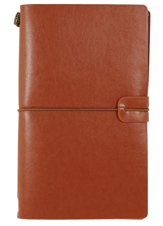 Voyager Refillable Journal Nutmeg Leather Bound Traveler’s Notebook Planner by Peter Pauper Press